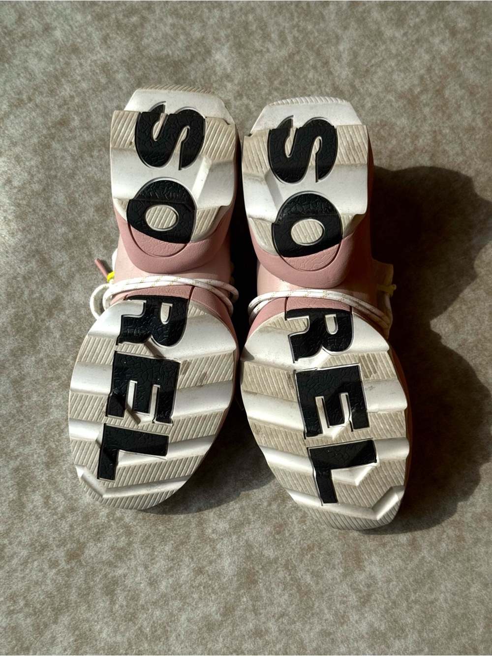 SOREL Kinetic Lace White Pink Chunky Platform Sneakers Women’s 8.5 - Picture 6 of 8